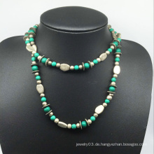 Naturstein Legierung Perlen Halskette (XJW13776)